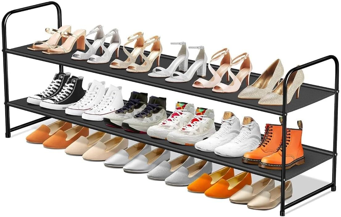Long 2-Tier Shoe Organizer for Closet