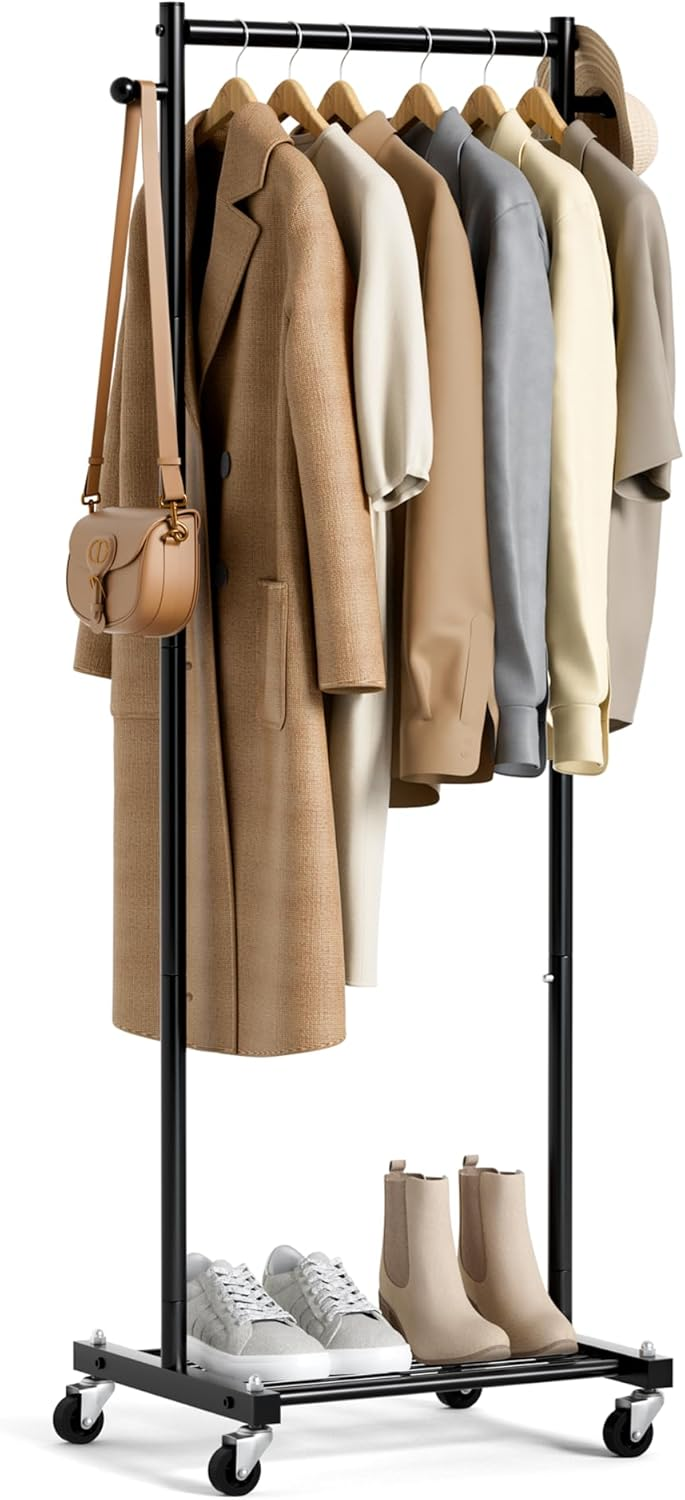 Small Clothes Racks for Hanging Clothes Clothing Rack with Wheels