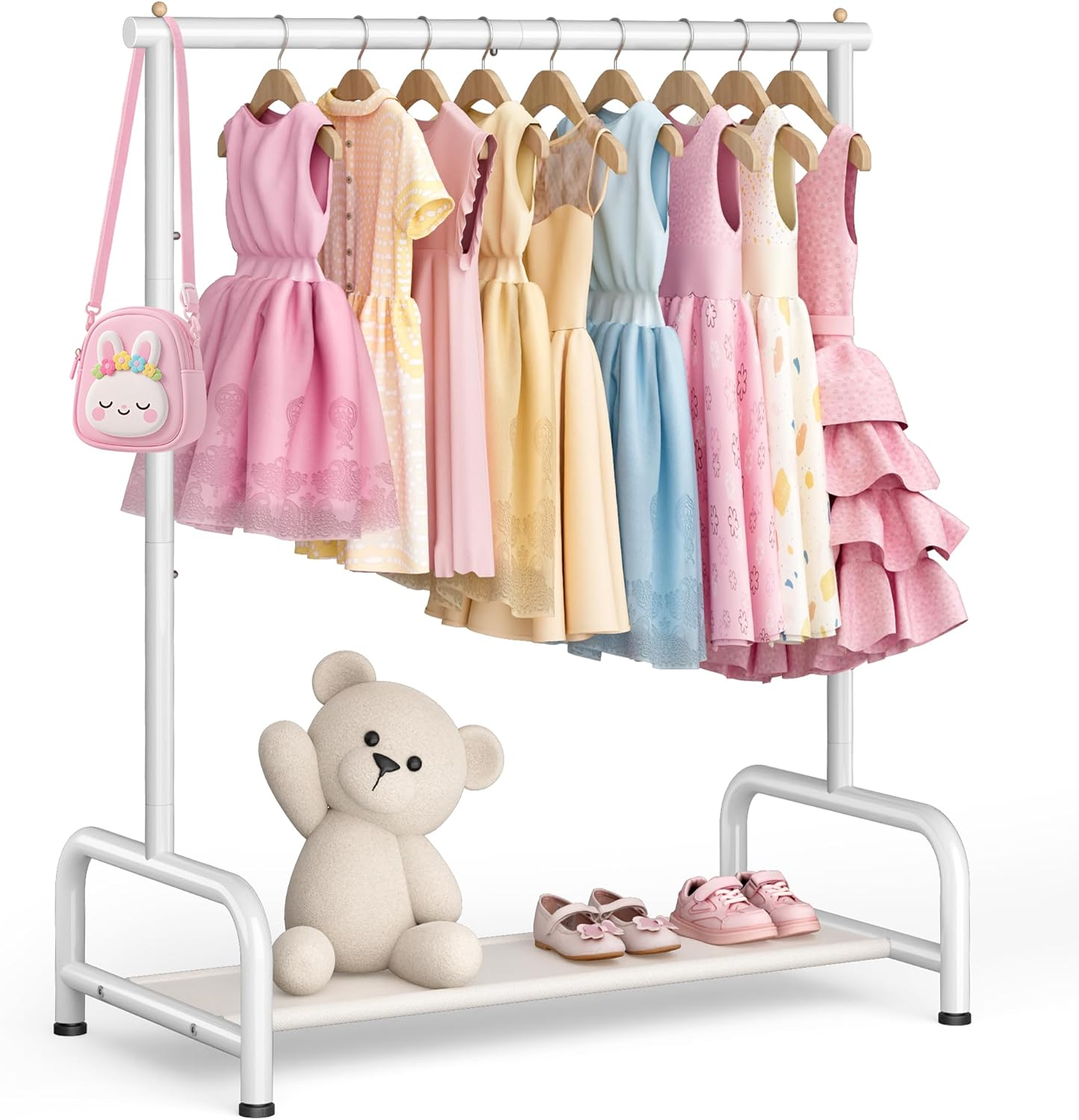 Small Baby Clothes Rack with Bottom Storage Shelf